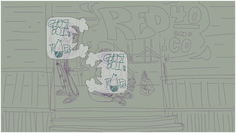 A recent sketchy fanart I drew of one of my favorite streamers, Caseoh, playing Schedule 1. His character sits on the patio with his favorite customer, Jessi, laughing and having a good time. This is a part one of another fanart I drew.