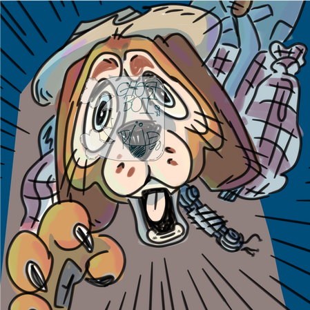 A drawing of an old random animatronic design I occasionally end up drawing from memory every now-and-again. I used them to test out a brush I'd made, and they came out a bit busted up, though they still seem t want to pick a fight!