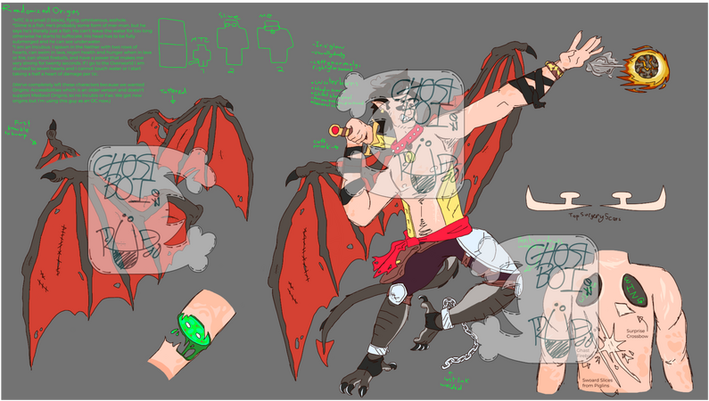 A rough reference sheet for one of my characters, who you can learn more about on his Unvale page. An Incubus based on a Minecraft Origins playthrough I had.